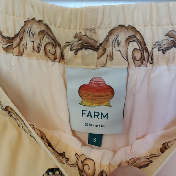 FARM Rio High Waist Floral Shorts - Cream and Tan - Picture 2 of 5
